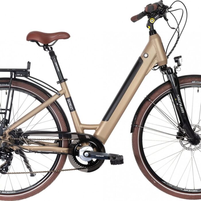 Vélo de Ville Électrique Bicyklet Carmen Shimano Tourney/Altus 7V 504 Wh 700 mm Marron Tan