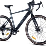 Moma Bikes E-GRAVEL 28PRO Equipped Full Shimano 8 vitesses Freins à disques TEKTRO Bat. Ion Lithium intégrée et amovible de 36V 10Ah