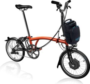 Vélo Pliant Électrique Brompton C-Line Explore Guidon Medium 300 Wh Flame lacquer