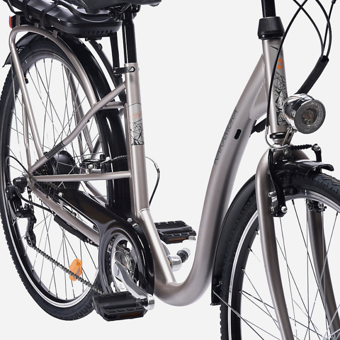 Vélo de ville électrique adulte E-City 70 GRIS NAKAMURA5