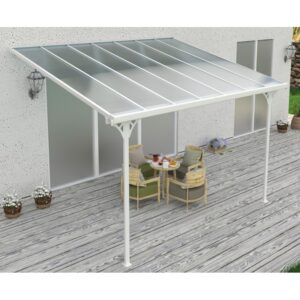 Toit de terrasse ajustable en aluminium laqué blanc